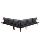 thumbnail of Garten-Garnitur HWC-E97, Garnitur Sitzgruppe Lounge-Set Sofa, Akazie Holz MVG-zertifiziert, grau