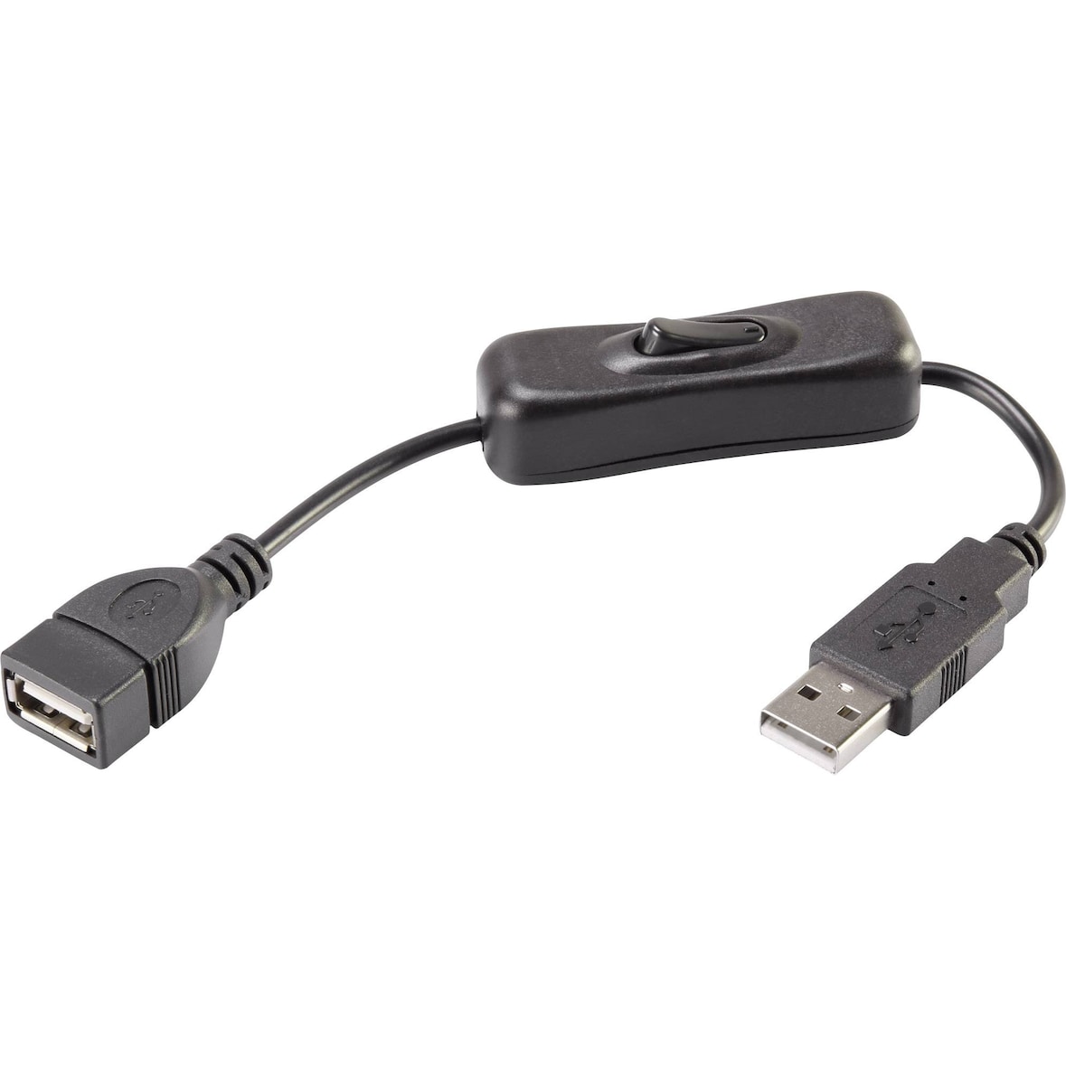 renkforce USB-Verlängerungskabel A/A mit Ein-/Aus-Schalter 0.25 m