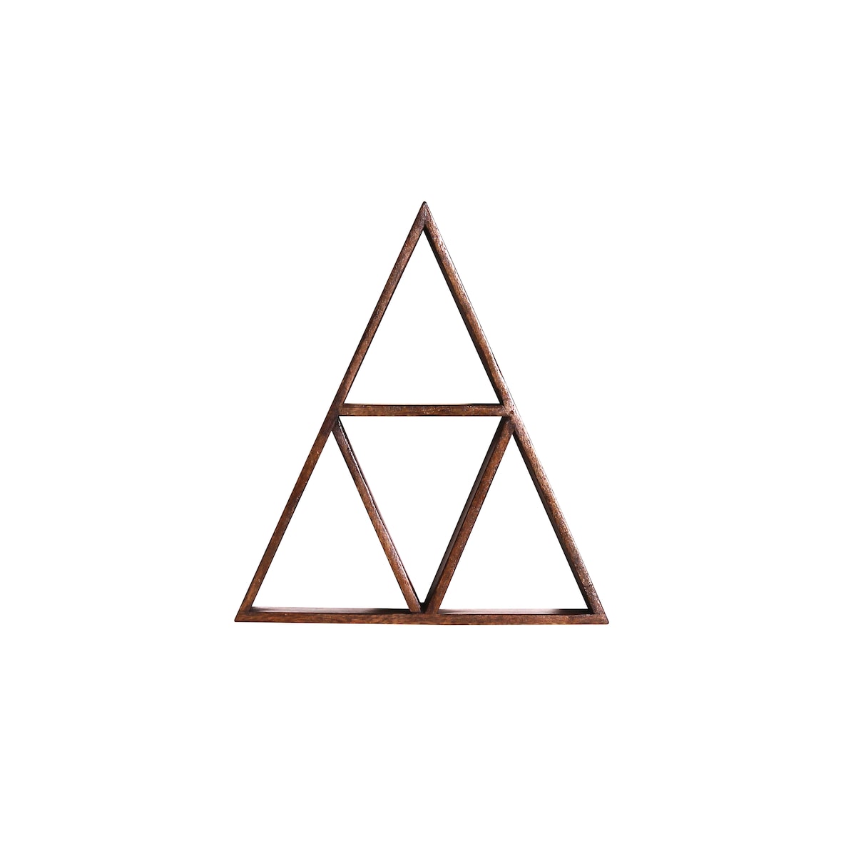 Möbilia Étagère Murale | Triangulaire | Bois de Manguier | L 40 x P 10 x H 45 cm | Naturel