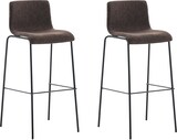 thumbnail of CHEFGASTRO 2er Set Barhocker MAUI Stoff 4-Fuﬂ Gestell Schwarz HxBxT 100x43x48cm Stoff Braun Barstuhl