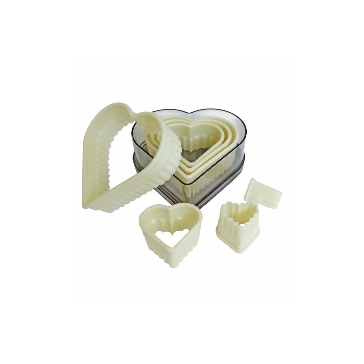 Schneider - Ausstechersatz Herz, gezackt 7-teilig, Material: Nylon, hitzebeständig bis +160°C