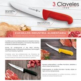 thumbnail of 3 Claveles Proflex - Cuchillo Profesional Carnicero Alveolado 20 cm Microban. Negro