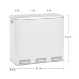 thumbnail of SVITA TM3X18 Prullenbak 54L afvalbak afvalscheiding taupe