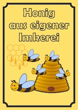 thumbnail of Verkaufsschild Schild Honig Hochkant A6 Rückseite selbstklebend