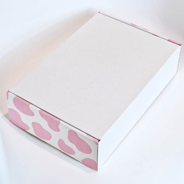 Caixa Postal Branca Manchas Vaca Rosa 200x200x70 mm