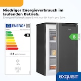thumbnail of Exquisit Gefrierschrank GS81-040B inoxlook-az | 87 l Nutzinhalt, Energieeffizienzklasse B, 37 dB, 3 Gefrierschubladen, 4-Sterne-Gefrierteil