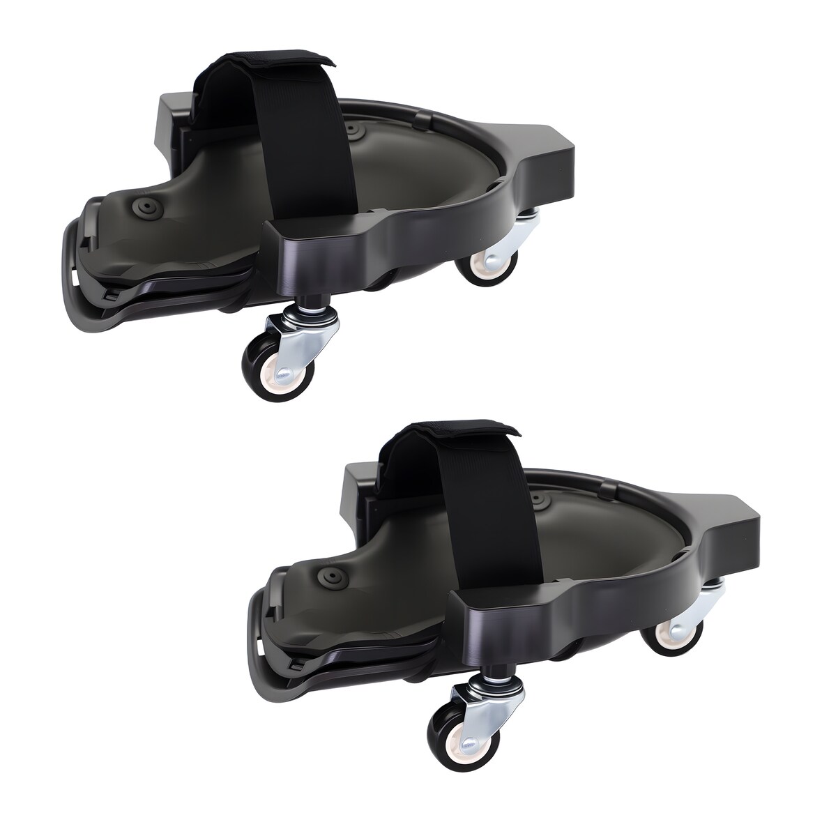 Relaxdays Knieschoner auf Rollen, bis 100 kg, gelenkschonende Bodenarbeiten, je BxT: 22 x 29,5 cm, Knieschützer, schwarz