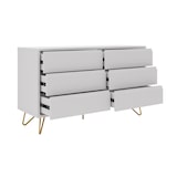 thumbnail of SalesFever Ladekast breed | 6 laden uittrekbaar | poten metaal met messinglegering | B 120 x D 40 x H 70 cm | wit