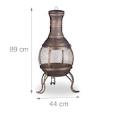 thumbnail of Relaxdays Aztekenofen, Schürhaken, Holzrost, Funkenschutzgitter, Garten, Terrasse, antiker Feuerofen, Höhe 89 cm, bronze