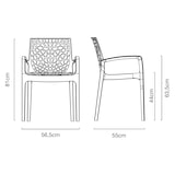 thumbnail of METRO PROFESSIONAL Stapelstoel met armleuning voor buiten Maurage, kunststof, wit
