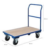 thumbnail of PROREGAL Profi Plattformwagen | HxBxT 102x60x98cm | Traglast 450kg | Lichtblau | Transportwagen Handwagen Materialwagen