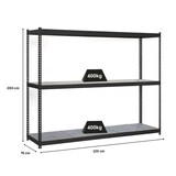 thumbnail of PROREGAL Schwerlastregal METAL YETI THREE | HxBxT 200x120x75cm | Fachlast 400kg | Anthrazit | Regal Standregal Werkstattregal Lagerregal Kellerregal