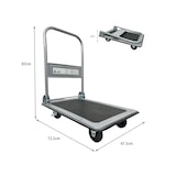 thumbnail of METRO Professional Platformwagen / transportwagen, 47,5 x 73,5 x 82 cm, opvouwbaar, tot 150 KG, ergonomische handgreep, met remmen, zilver / zwart