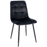 thumbnail of DELUKE® Esszimmerstuhl VOUL - Schwarz, Samt Gesteppter Polsterstuhl Küchenstuhl mit Bodenschonern Esszimmerstühle Stuhl Küche
