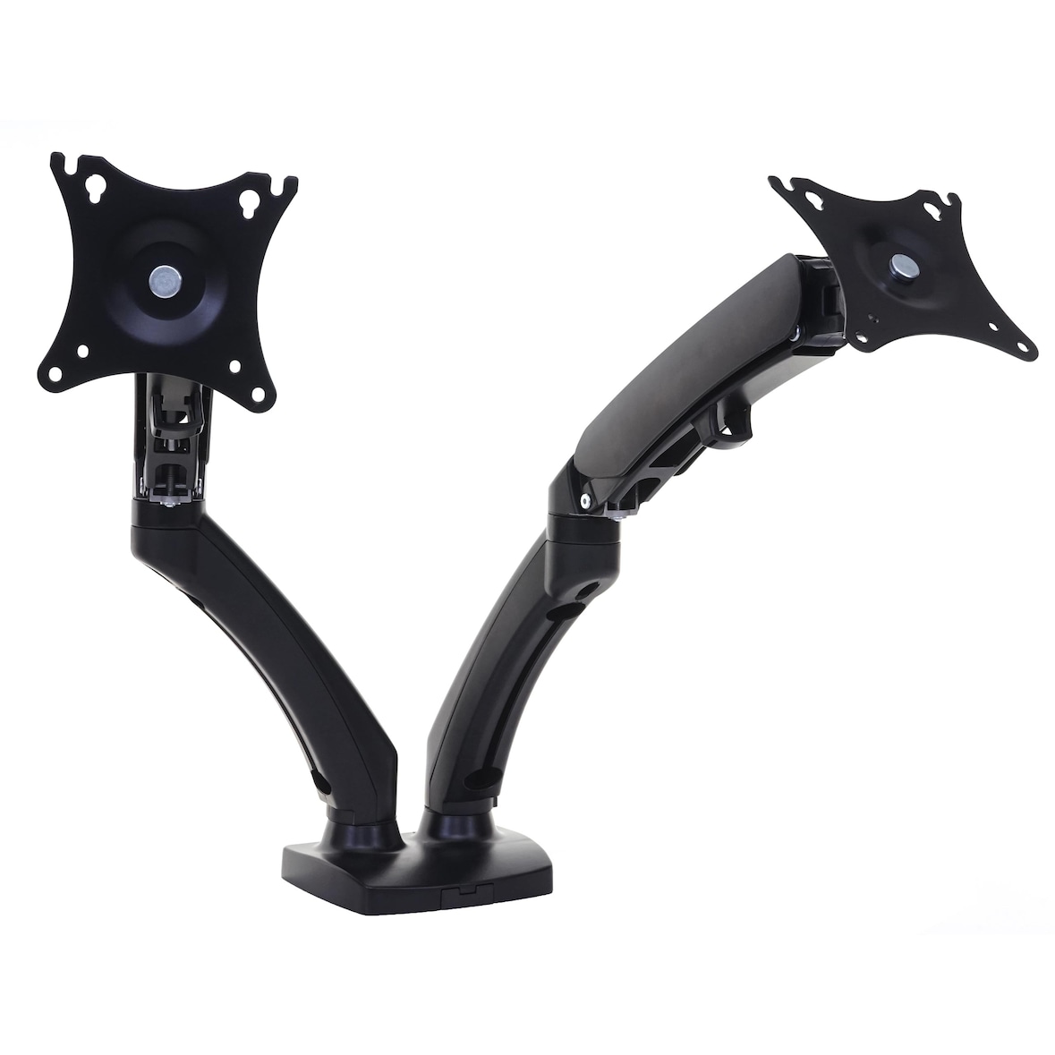 Suporte para monitor HWC-D39, VESA até 75x75/100x100mm montagem em orifícios inclinação giratória rotação até 9kg por braço ~ dois braços