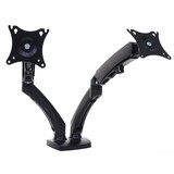 thumbnail of Suporte para monitor HWC-D39, VESA até 75x75/100x100mm montagem em orifícios inclinação giratória rotação até 9kg por braço ~ dois braços