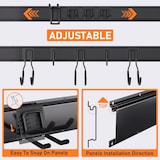 thumbnail of TOJ Living Werkzeughalter – 3 Schienen + 9 Haken – 120 cm – Metall – matt schwarz – Besenhalter