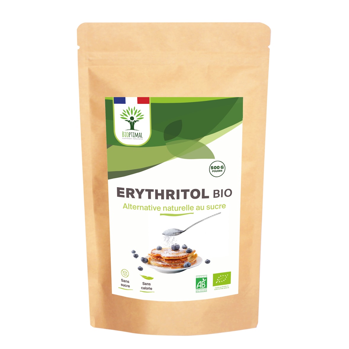 Erythritol Bio - Zéro Sucre Zéro Calorie - En Poudre - Alternative Naturelle - Pâtisserie - Conditionné en France- Certifié Ecocert - 400g