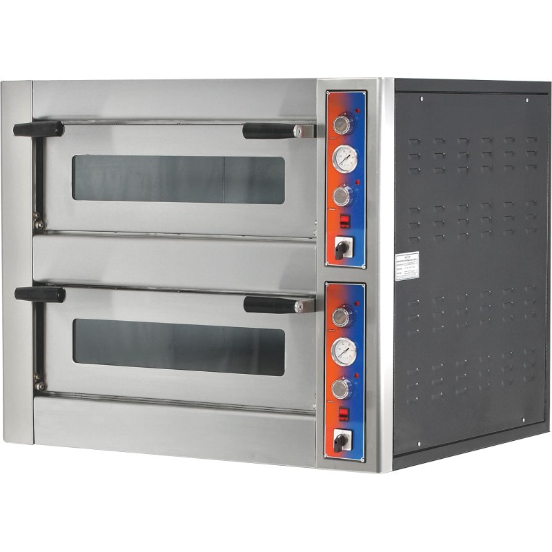 Horno eléctrico para pizzas Capacidad 9 + 9 pizzas Diámetro 30cm 1190x1100x760