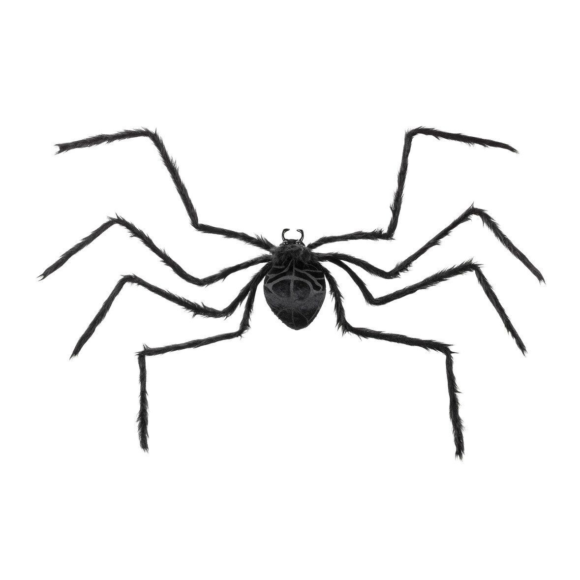 XXL Deko Spinne 120cm Kunststoff - Gruselige Riesenspinne Indoor & Outdoor Partydeko Halloween Party Gruselparty Hexen Spukhaus Spinnendeko Schwarz