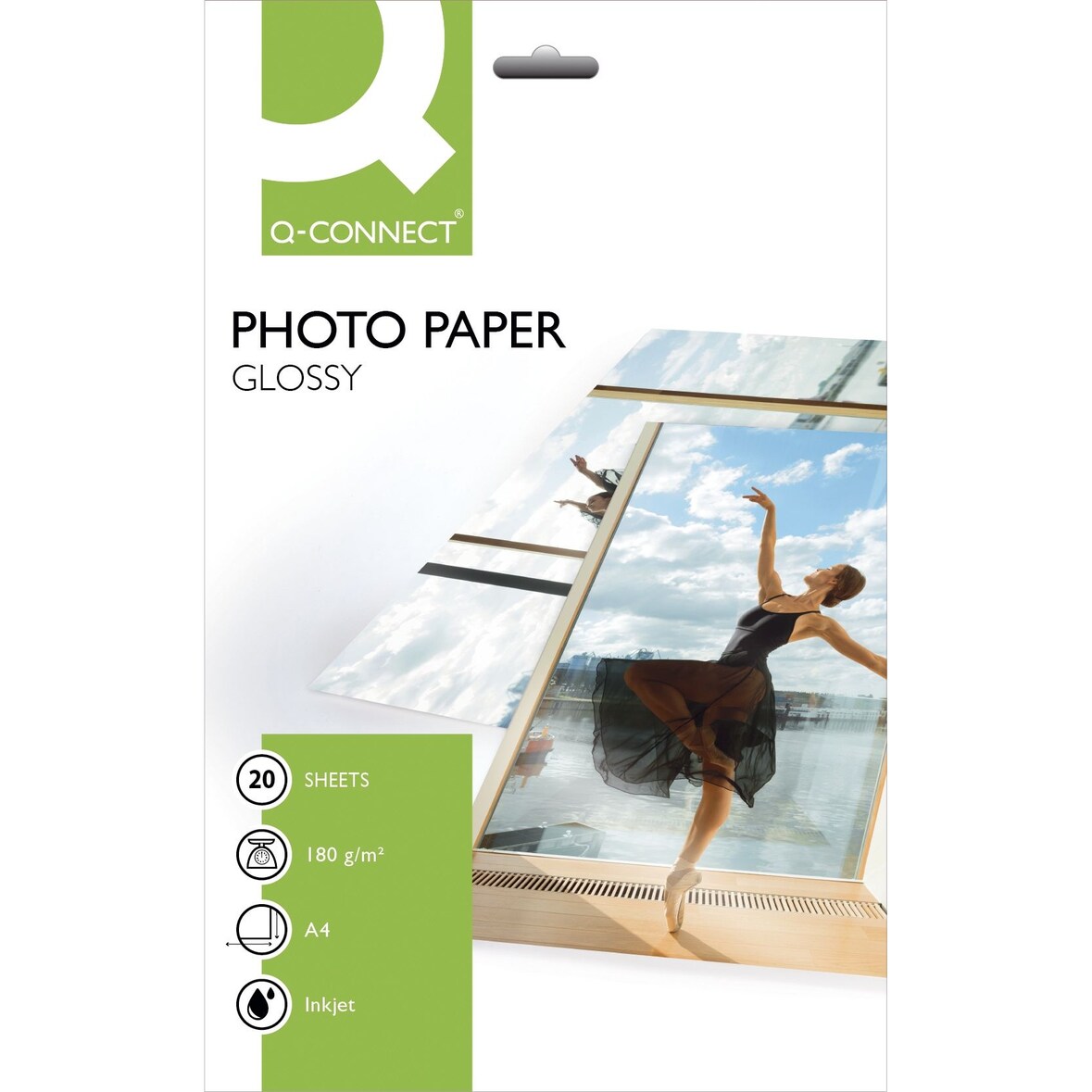 Q-Connect® KF01103 Inkjet-Photopapiere - A4, hochglänzend, 180 g/qm, 20 Blatt