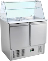 thumbnail of Saladette - 0,90 x 0,70 m - mit 2 Türen - eckigem Glasaufsatz - IDEAL