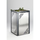 thumbnail of PROREGAL Robuster Mülltonnenschrank mit Pflanzendeckel | Gasdruckdämpfer | 127x77x81cm | Edelstahl | Grau | Mülltonnenverkleidung Mülltonnenschutz