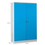 thumbnail of PROREGAL Stahlschrank BEE mit 6 verzinkten Fachböden | HxBxT 195x120x60cm | Grau-Hellblau | Werkstattschrank Werkzeugschrank Aktenschrank