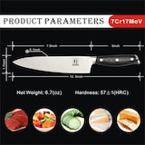 thumbnail of Allezola Profi Kochmesser 7,5 Zoll – Deutscher 4116 Hochkohlenstoff-Edelstahl – Ultra-scharfe Klinge – Ergonomischer Micarta-Holzgriff – Geschenkbox