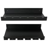 thumbnail of Conjunto de 2 prateleiras para vinhos HWC-P22, suporte de vidro/garrafas para 6 garrafas/15 copos em madeira com certificação FSC® 61x28cm ~ preto