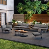 thumbnail of Merax tuinloungeset voor 5-6 personen, tuinmeubelen, eetset voor terras, balkon, tuin, binnen, buiten, eetset, 6-delig