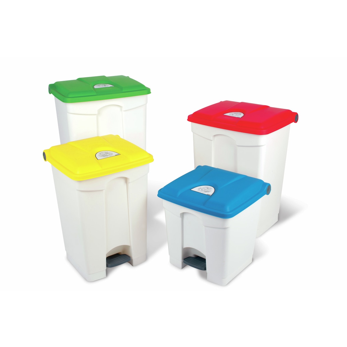 Treteimer 70 l rechteckig grau / gelb 412 x 495 x 673 mm