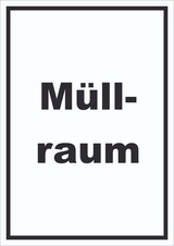 thumbnail of Müllraum Schild mit Text Abfall Mülltrennung hochkant A5 Rückseite selbstklebend