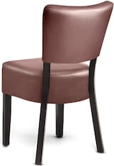 thumbnail of Restaurantstuhl Daniel, Buchenholz gebeizt in Wenge, gepolsterter Kunstlederbezug in Braun