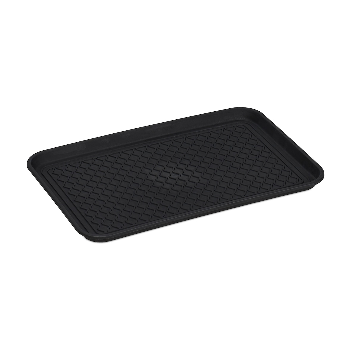 Relaxdays Schuhabtropfschale groß, mit Profil, für Flur, Schrank, Auto, Schuhwanne gegen Schmutz HBT 3x60x40 cm, schwarz