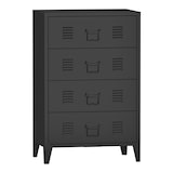 thumbnail of Helloshop26 - Stilvolle Kommode praktisches Aufbewahrungsmöbel aus Metall mit 4 Schubladen Stahl 92 x 80 x 40 cm schwarz 03_0006839