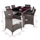 thumbnail of tectake Conjunto de ratán PORTO 6+1 con funda protectora  Gris/Blanco