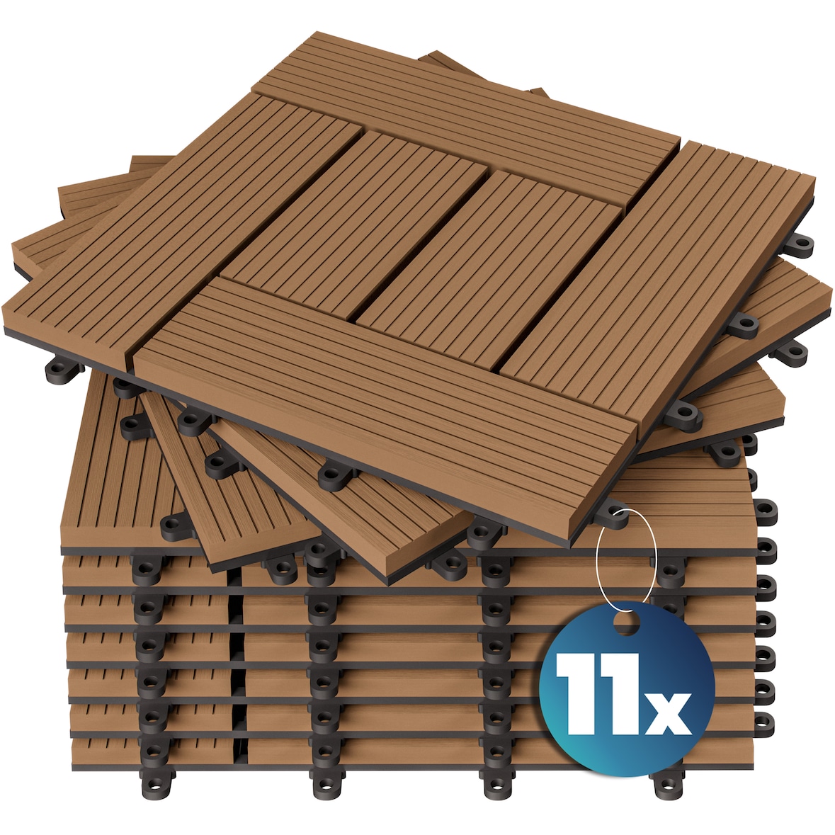 Casaria WPC Fliesen 11x Mosaik Terrakotta