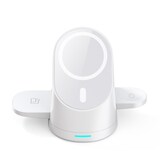 thumbnail of Chargeur Sans Fil 3 En 1 Pour Smartphone iWatch AirPods Avec Support Magnétique Blanc YONIS