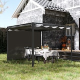 thumbnail of Outsunny Gazebo Pergola Retrattile con Tenda a Rullo Grigio Scuro