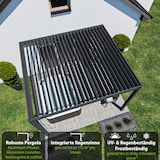 thumbnail of Weide Deluxe | Wand Pergola | Voll Aluminium | 3,6 x 4 M | Lamellendach anthrazit