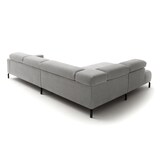 thumbnail of KAWOLA Sofa DELIA Ecksofa Cord hellgrau mit motorischem Sitzvorzug Recamiere links