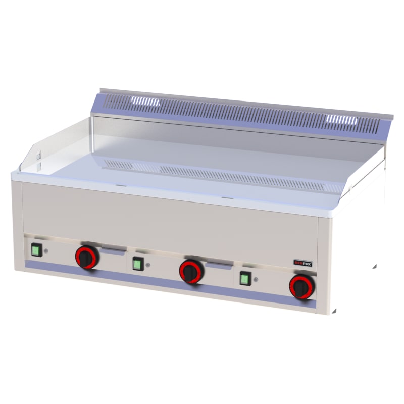 Elektro-Grillplatte 3 Heizzonen Grillfläche glatt hartverchromt Auftischgerät