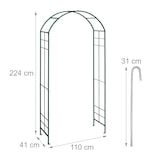 thumbnail of Relaxdays Rosenbogen, Metall, Torbogen Garten, HxBxT: 224 x 110 x 41 cm, stabiler Rankbogen für Kletterpflanzen, grün