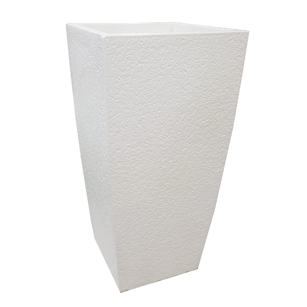 Vase en béton peint blanc - 33x33x61cm
