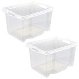 thumbnail of Keeeper - Set di 2 scatole da stoccaggio in polipropilene con manici 13,5L Trasparente 52x43x28 cm - Collezione Franz