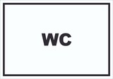 thumbnail of WC Schild mit Text Toilette Klo waagerecht A3 Rückseite selbstklebend