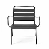 thumbnail of Set van 2 grijze metalen relaxfauteuils met voetensteun