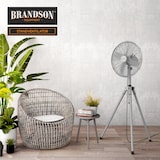 thumbnail of Brandson Standventilator 45 cm mit 3 Geschwindigkeiten, Ventilator mit Dreibein-Stativ, 60 Watt, oszillierend, Silber/Edelstahl