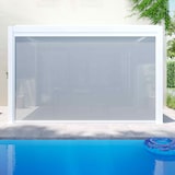 thumbnail of Pergola bioclimatique adossée blanche 3x4m et 3 stores